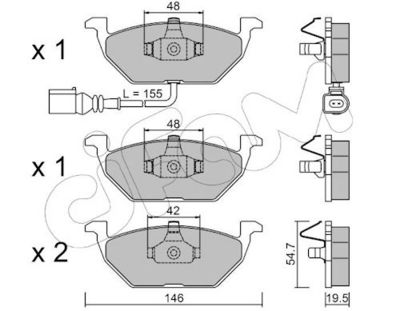 CIFAM Komplet kočnih obloga, disk kočnica