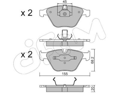 CIFAM Komplet kočnih obloga, disk kočnica