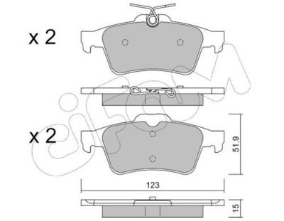 CIFAM Komplet kočnih obloga, disk kočnica