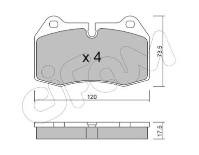 CIFAM Komplet kočnih obloga, disk kočnica