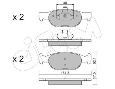 CIFAM Komplet kočnih obloga, disk kočnica