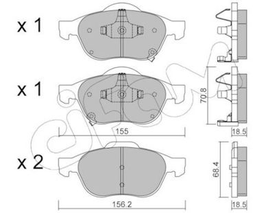 CIFAM Komplet kočnih obloga, disk kočnica