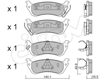 CIFAM Komplet kočnih obloga, disk kočnica