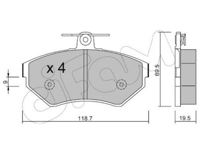 CIFAM Komplet kočnih obloga, disk kočnica