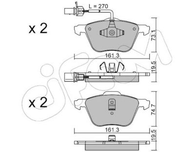 CIFAM Komplet kočnih obloga, disk kočnica