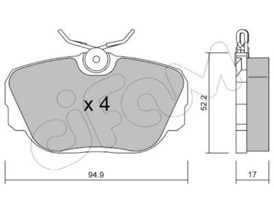 CIFAM Komplet kočnih obloga, disk kočnica