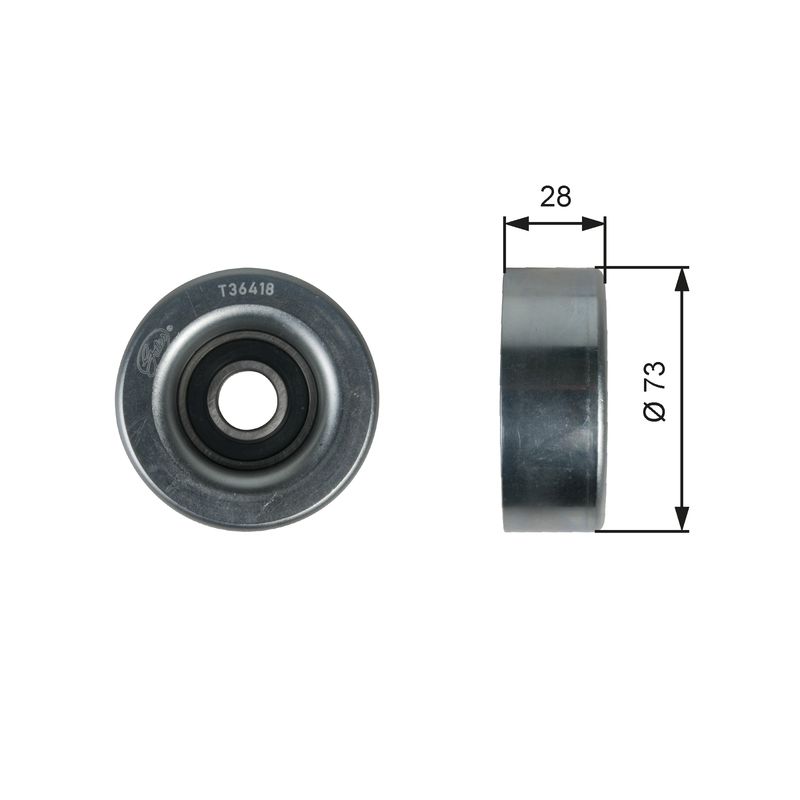 GATES Prekretni/vodeći valjčić, klinasti orebreni remen