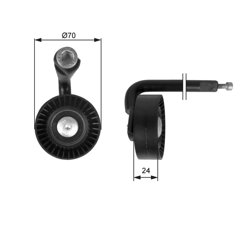 GATES Zatezni valjčić, klinasti orebreni remen