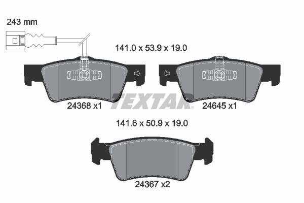 Textar Komplet kočionih obloga, disk-kočnica