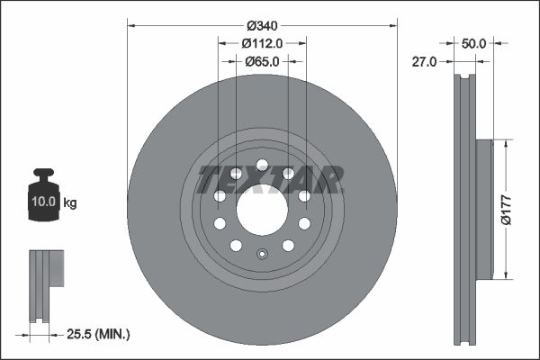 TEXTAR Komplet kočionih obloga, disk-kočnica