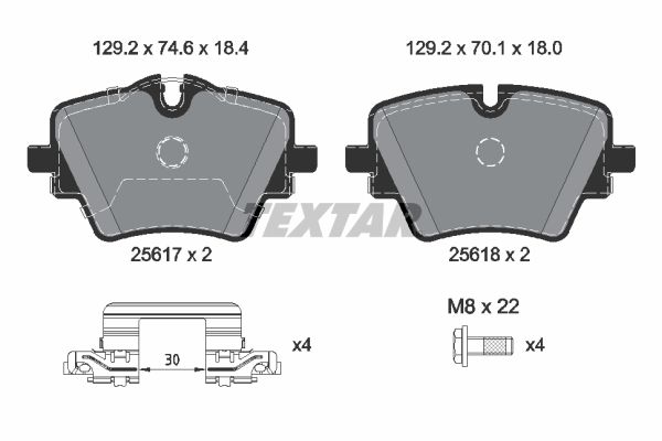 TEXTAR Komplet kočnih obloga, disk kočnica