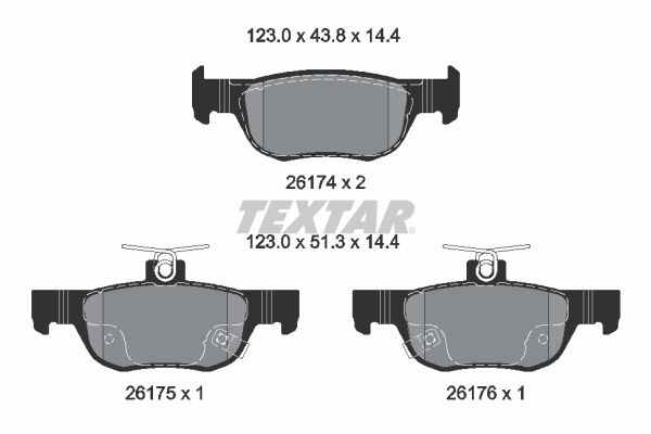 TEXTAR Komplet kočnih obloga, disk kočnica