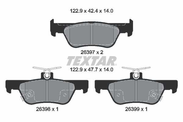 TEXTAR Komplet kočnih obloga, disk kočnica