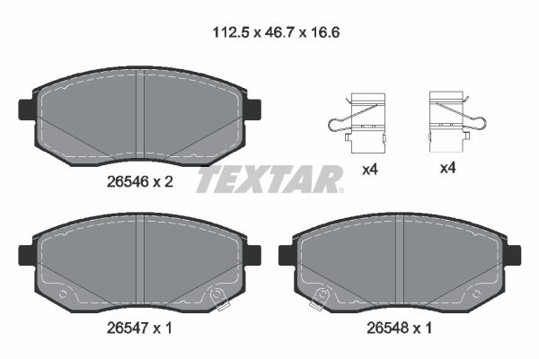TEXTAR Komplet kočnih obloga, disk kočnica