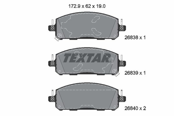 TEXTAR Komplet kočnih obloga, disk kočnica