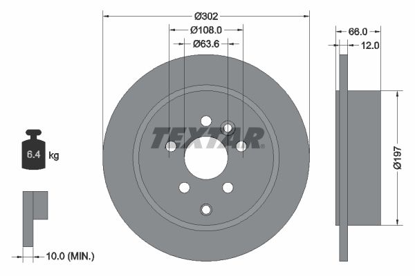 TEXTAR Komplet pribora, obloga disk kočnica