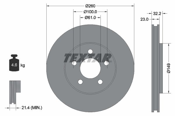 TEXTAR Kočioni disk