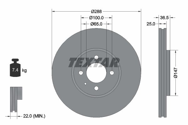 TEXTAR Kočioni disk