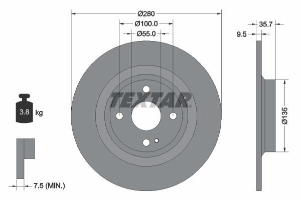 TEXTAR Kočni disk