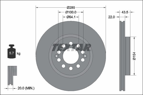 TEXTAR Kočni disk