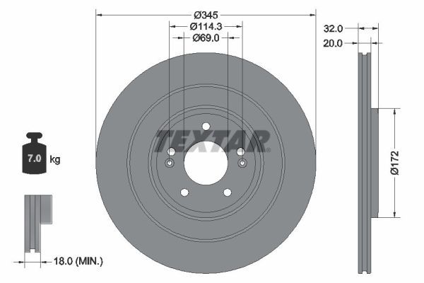 TEXTAR Kočni disk