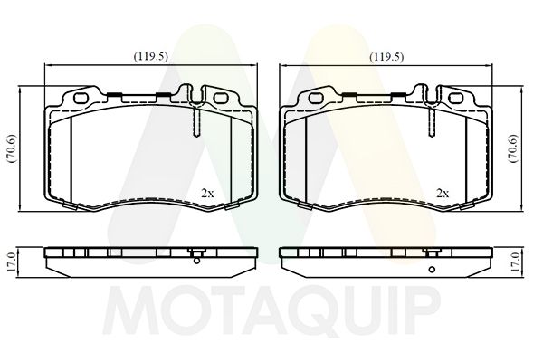 MOTAQUIP Komplet kočnih obloga, disk kočnica