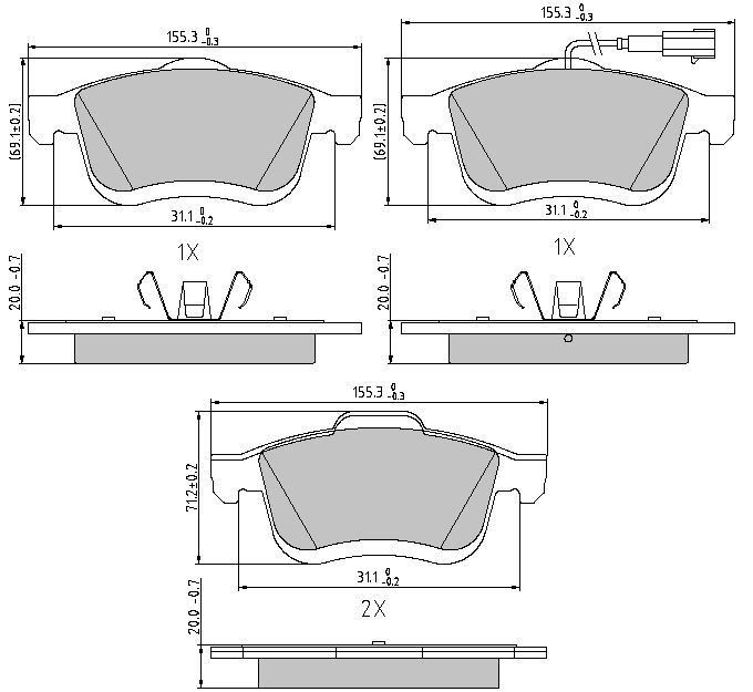 MOTAQUIP Komplet kočnih obloga, disk kočnica