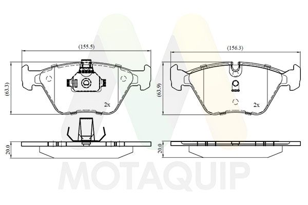 MOTAQUIP Komplet kočnih obloga, disk kočnica
