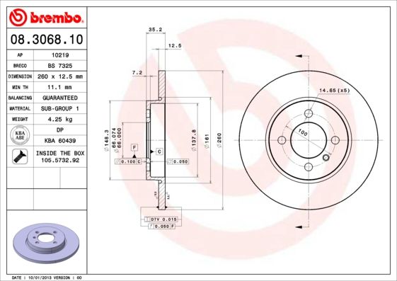 BREMBO Kočioni disk