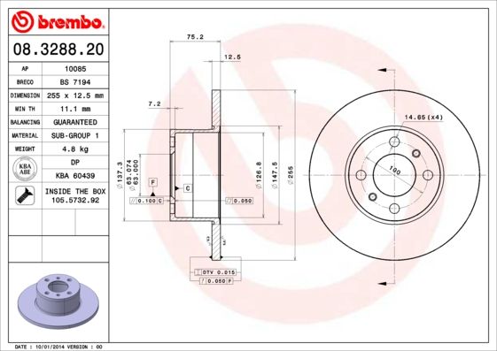 BREMBO Kočioni disk
