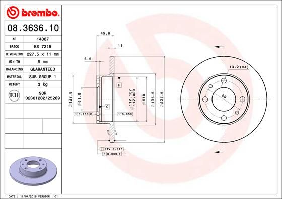 BREMBO Kočioni disk