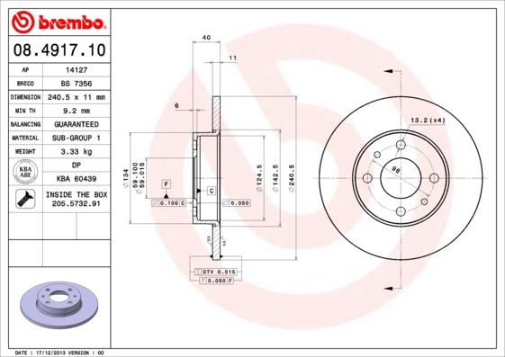 BREMBO Kočioni disk