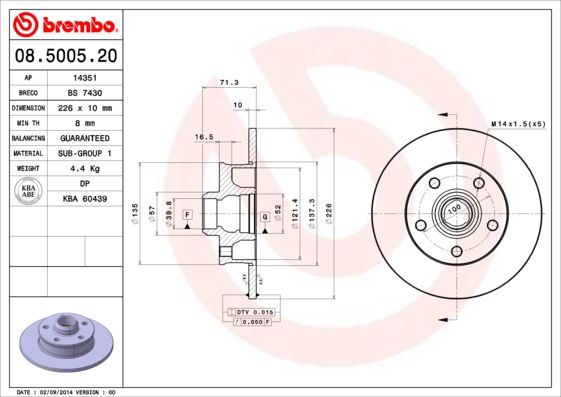BREMBO Kočioni disk