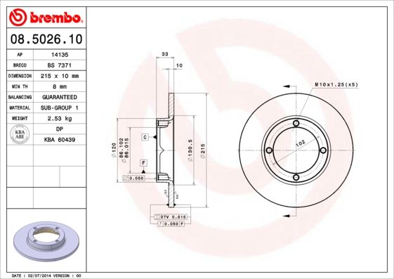 BREMBO Kočioni disk