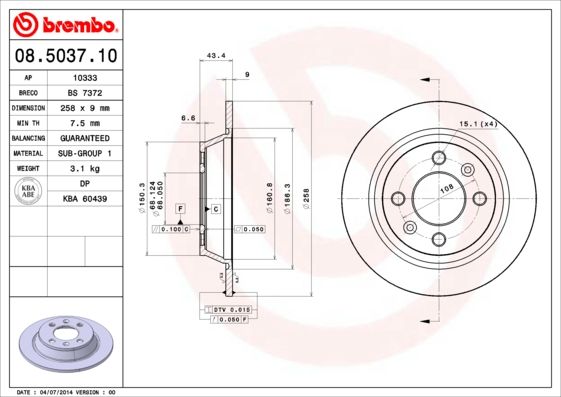BREMBO Kočioni disk