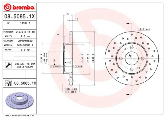BREMBO Kočioni disk