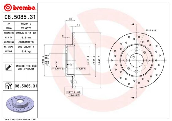 BREMBO Kočioni disk