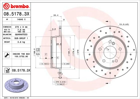 BREMBO Kočioni disk