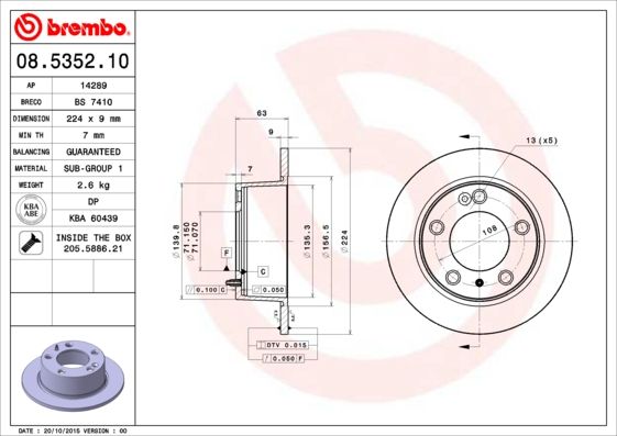 BREMBO Kočioni disk