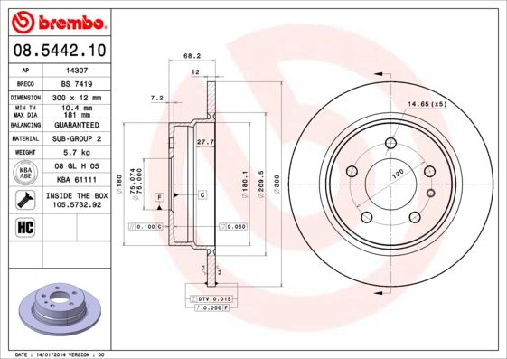 BREMBO Kočioni disk