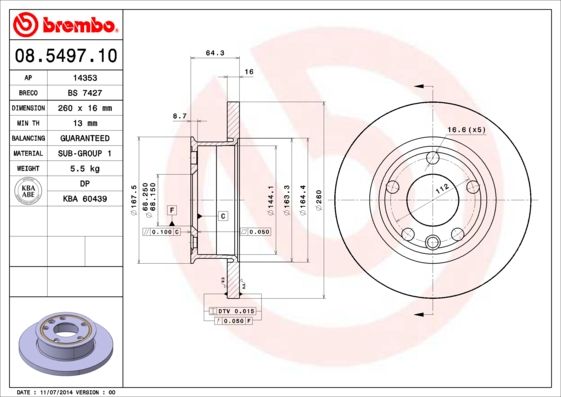 BREMBO Kočioni disk