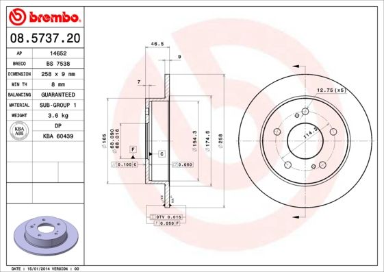 BREMBO Kočioni disk