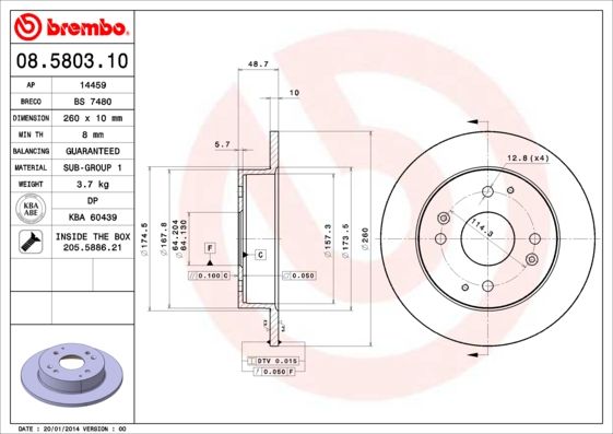 BREMBO Kočioni disk