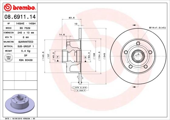 BREMBO Kočioni disk