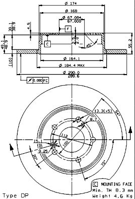 BREMBO Kočioni disk