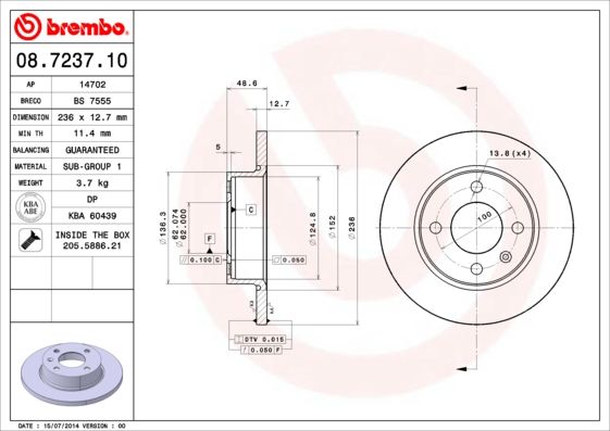 BREMBO Kočioni disk