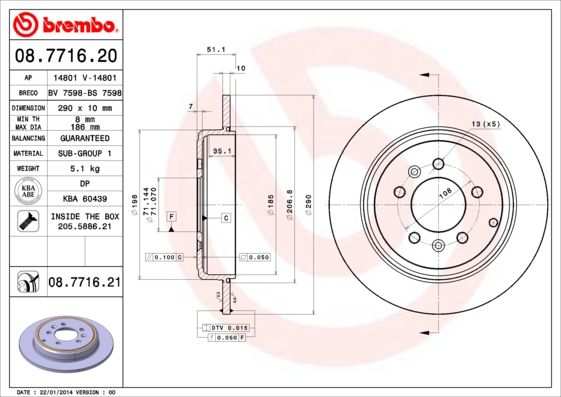 BREMBO Kočioni disk