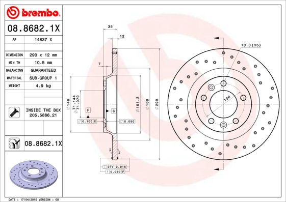 BREMBO Kočioni disk