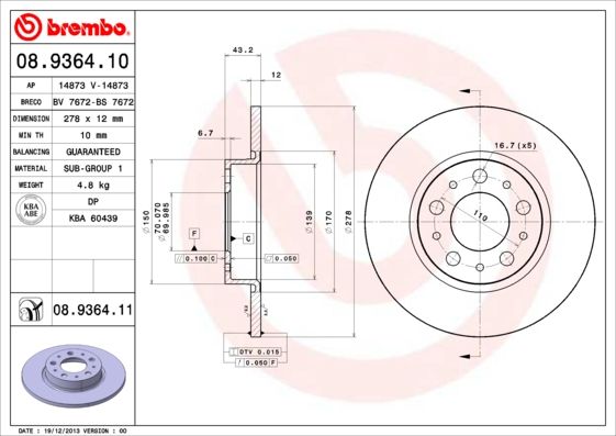 BREMBO Kočioni disk
