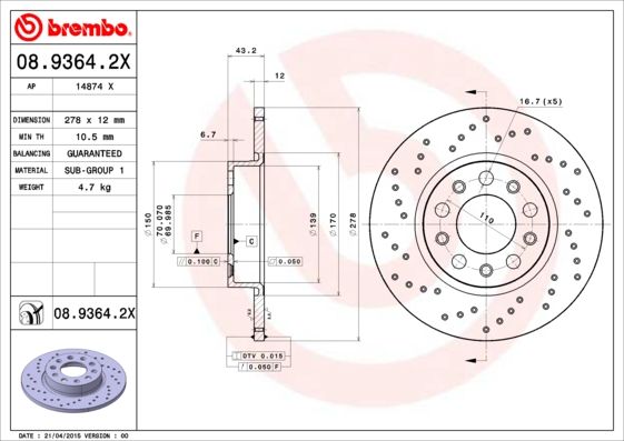 BREMBO Kočioni disk